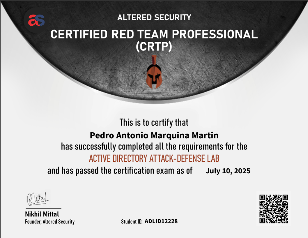 Certificado CRTP